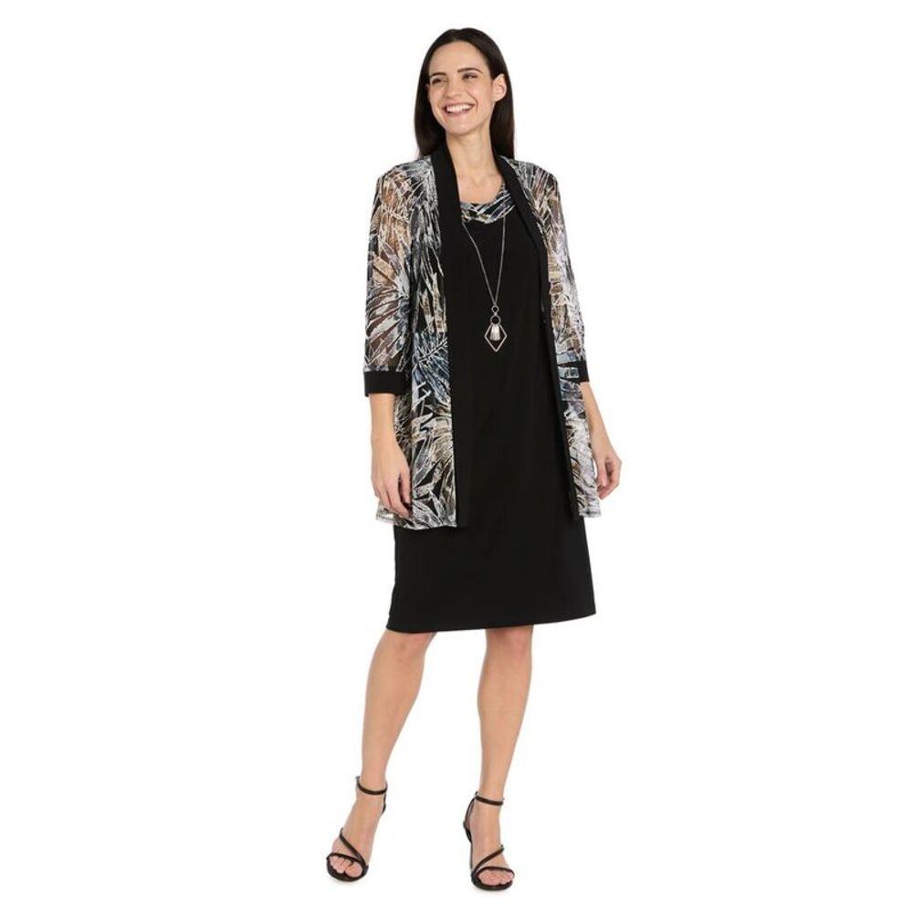 R & M Richards Womens 2-Piece Midi Dress, NWT